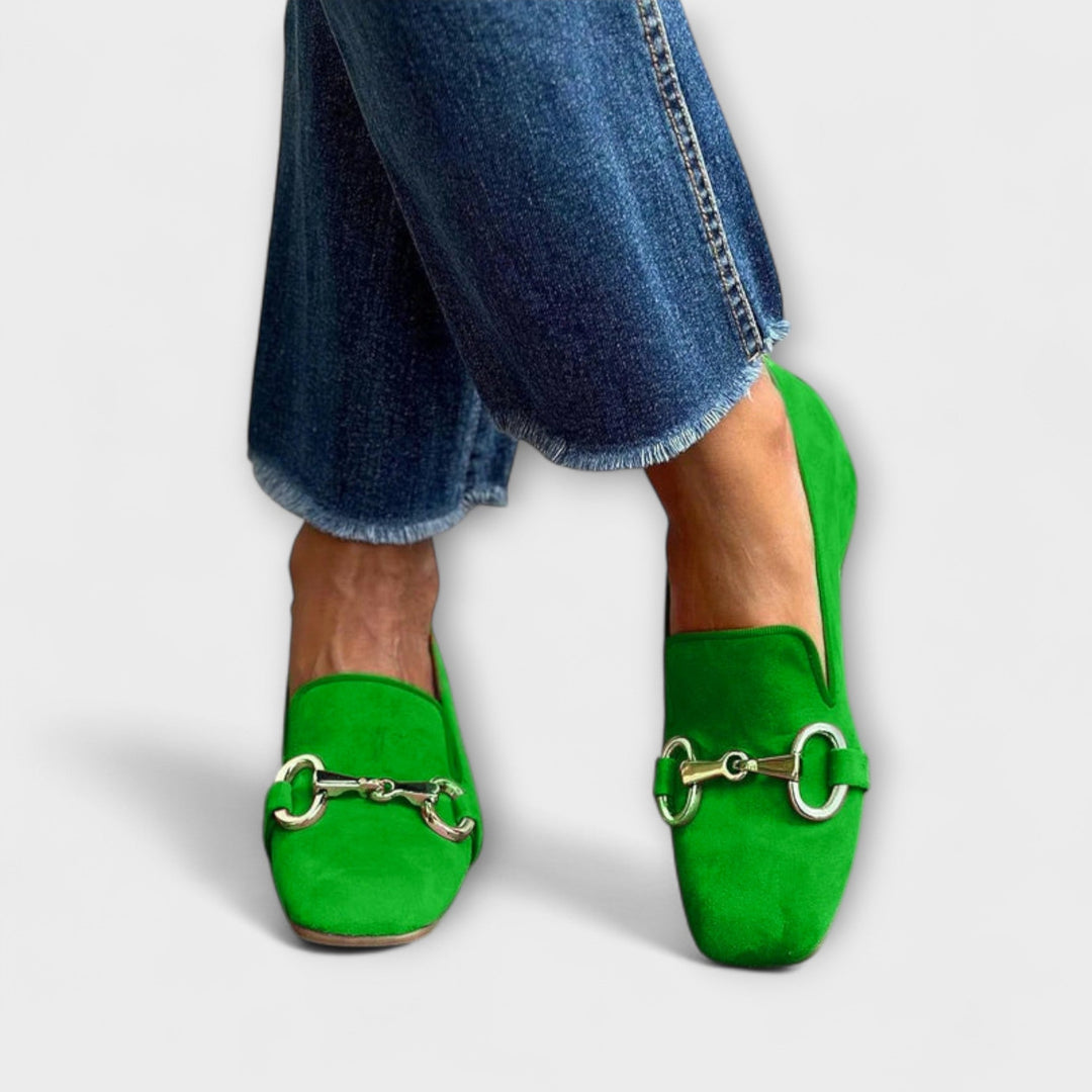 Taliah – Square-toe loafers with buckle details