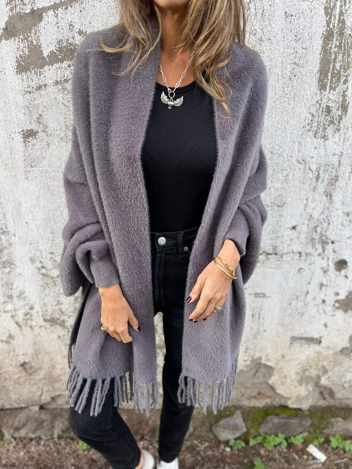 TAMARA | WOMEN'S LONG-SLEEVED COAT WITH TASSELS