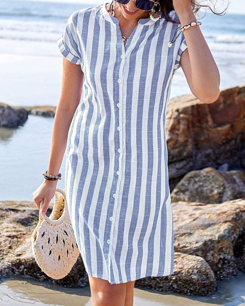 Jessica | Elegant striped shirt dress