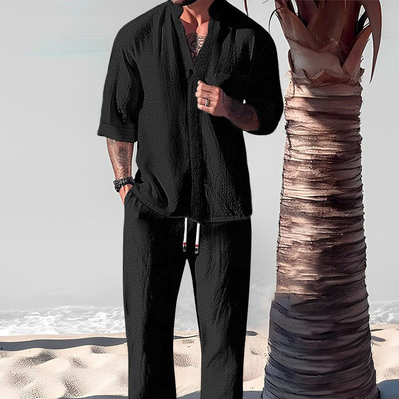 🌿💧Two-piece cotton outfit for men: top and pants
