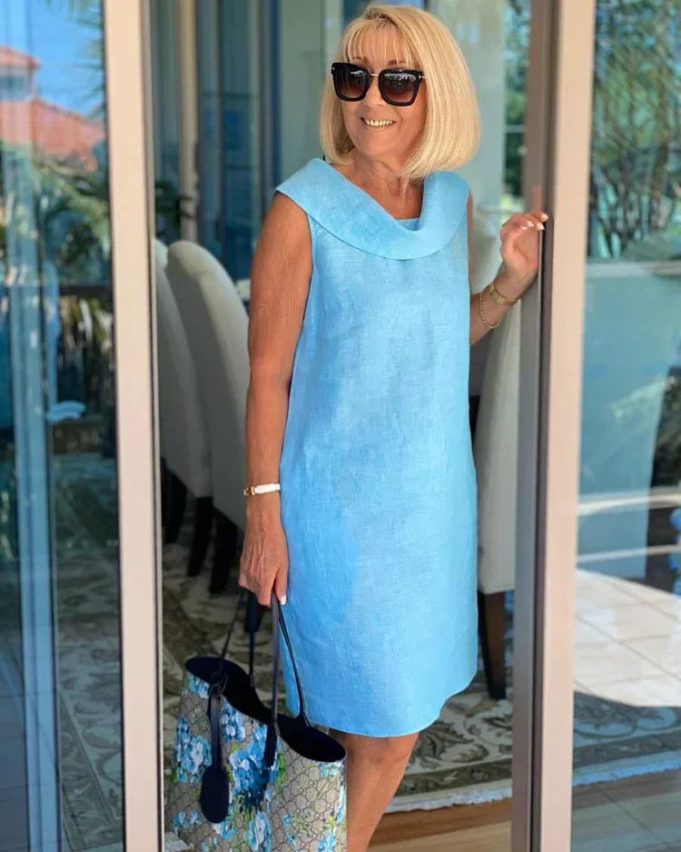 ibiza | Classic Sleeveless Shift Dress with Round Neck