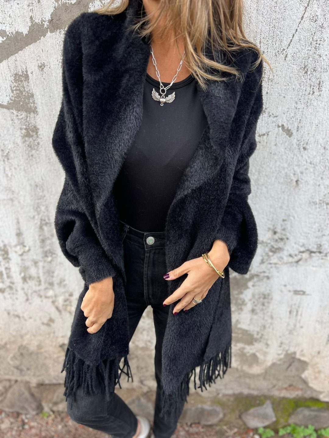 TAMARA | WOMEN'S LONG-SLEEVED COAT WITH TASSELS