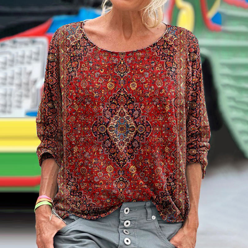 Meram | Vintage Ethnic Print T-Shirt