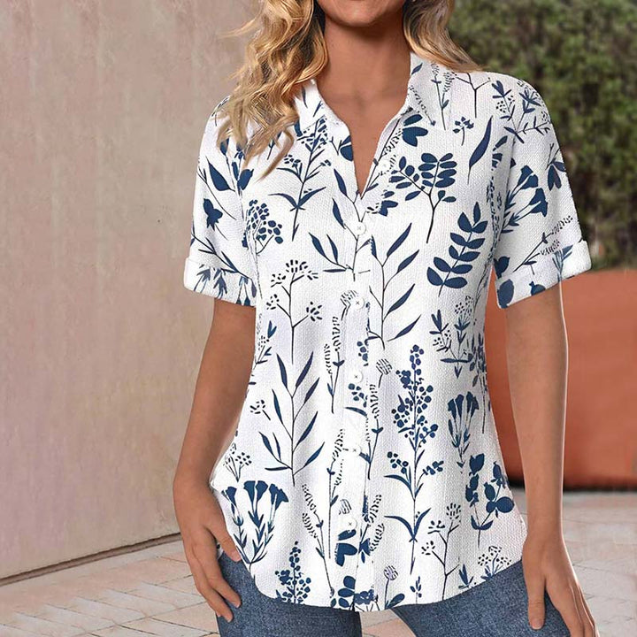Caro | Casual Blouse with Leaf Print