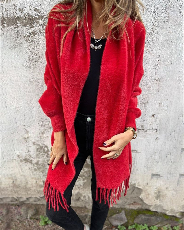 TAMARA | WOMEN'S LONG-SLEEVED COAT WITH TASSELS
