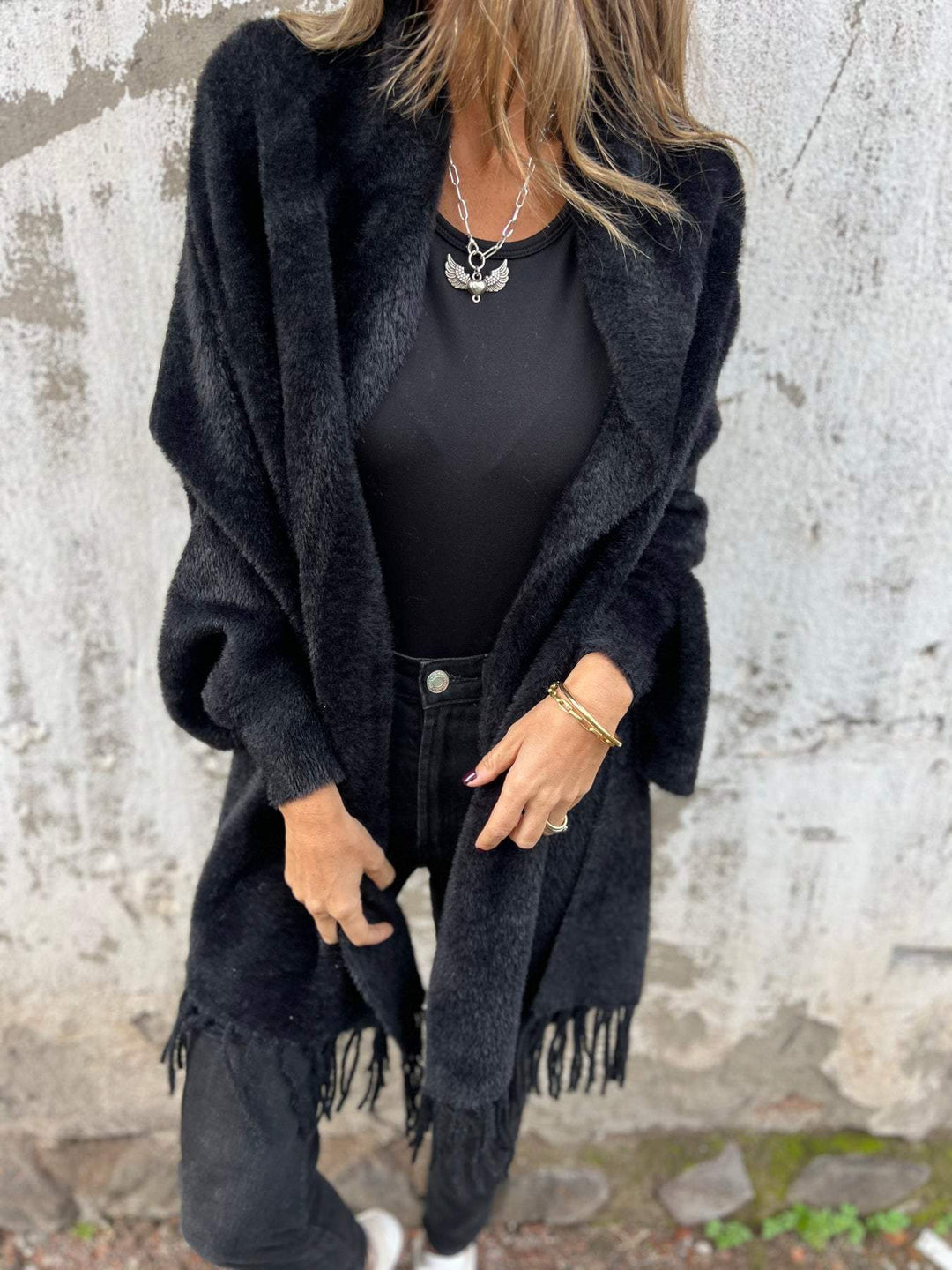 TAMARA | WOMEN'S LONG-SLEEVED COAT WITH TASSELS