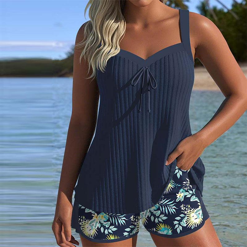 Floria | Striped Two-Piece Beach Shorts Set