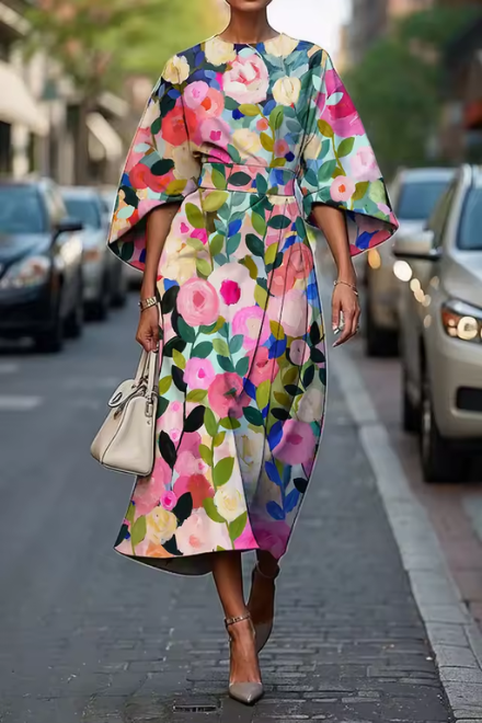 Patricia | Elegant Draped Midi Dress