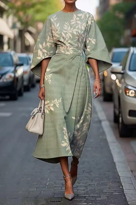 Patricia | Elegant Draped Midi Dress