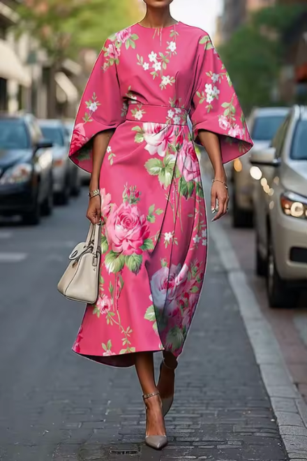 Patricia | Elegant Draped Midi Dress