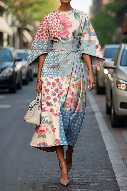 Patricia | Elegant Draped Midi Dress
