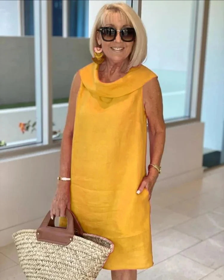 ibiza | Classic Sleeveless Shift Dress with Round Neck