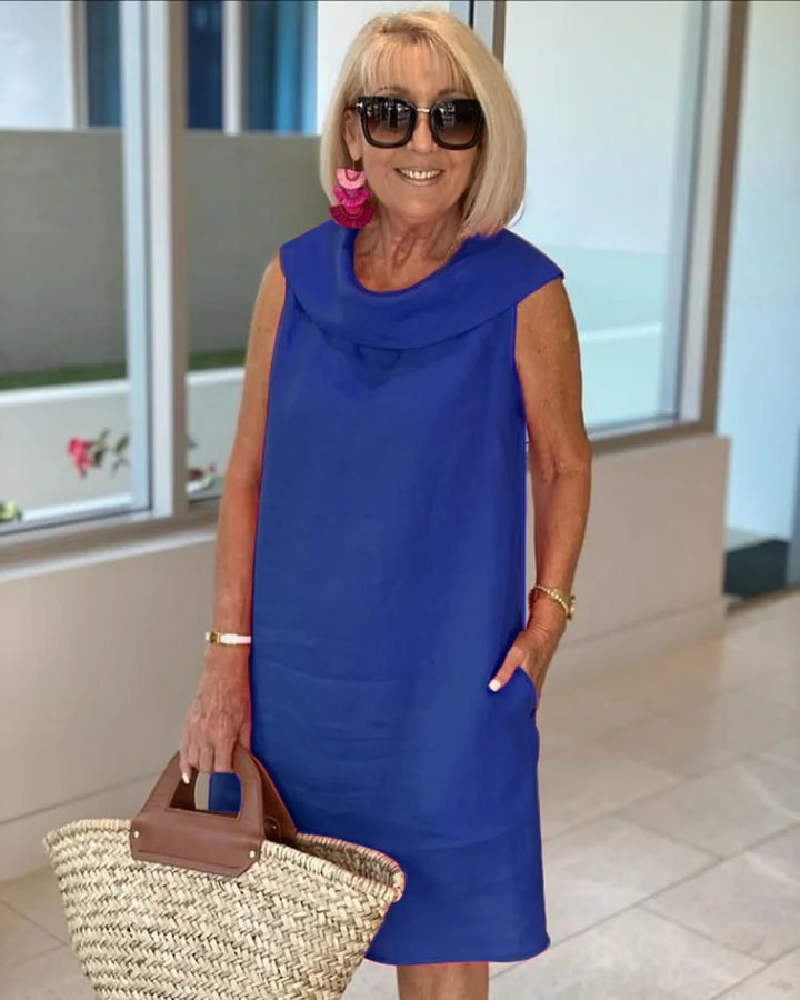 ibiza | Classic Sleeveless Shift Dress with Round Neck