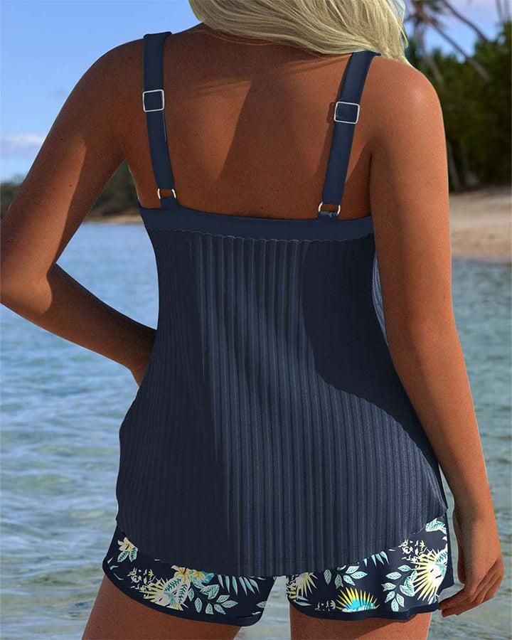 Floria | Striped Two-Piece Beach Shorts Set