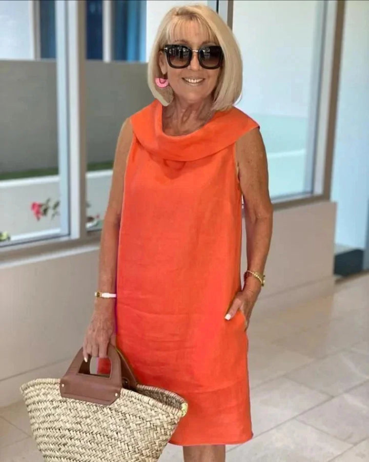 ibiza | Classic Sleeveless Shift Dress with Round Neck