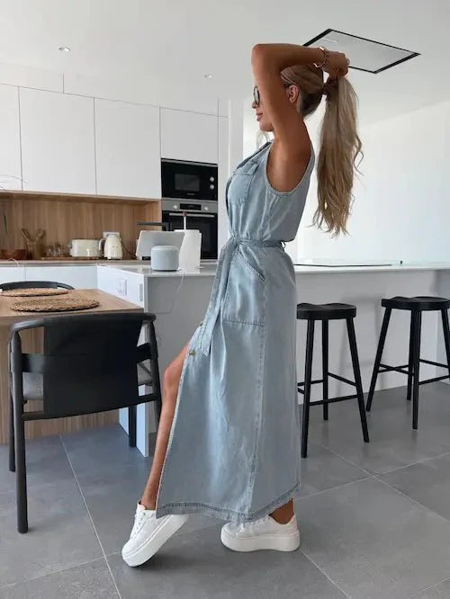 Tuni | Denim Maxi Dress