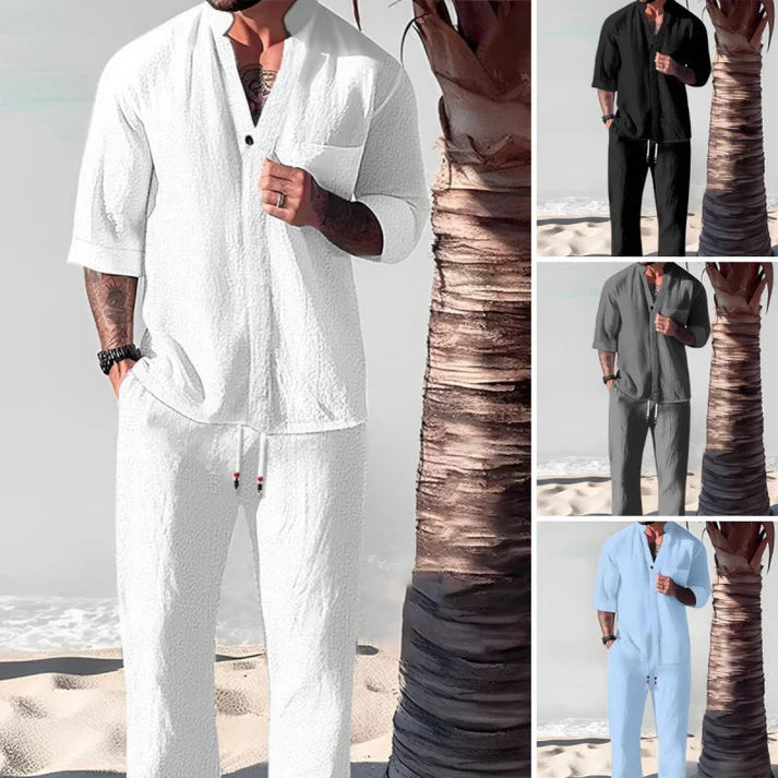 🌿💧Two-piece cotton outfit for men: top and pants